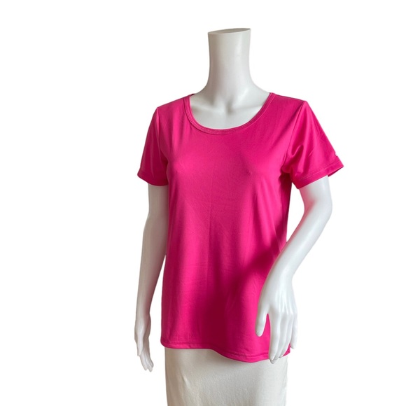 Champion Women’s Size S open Back Athlete Loose Casual Short Sleeve T-Shirt Pink - Picture 12 of 12